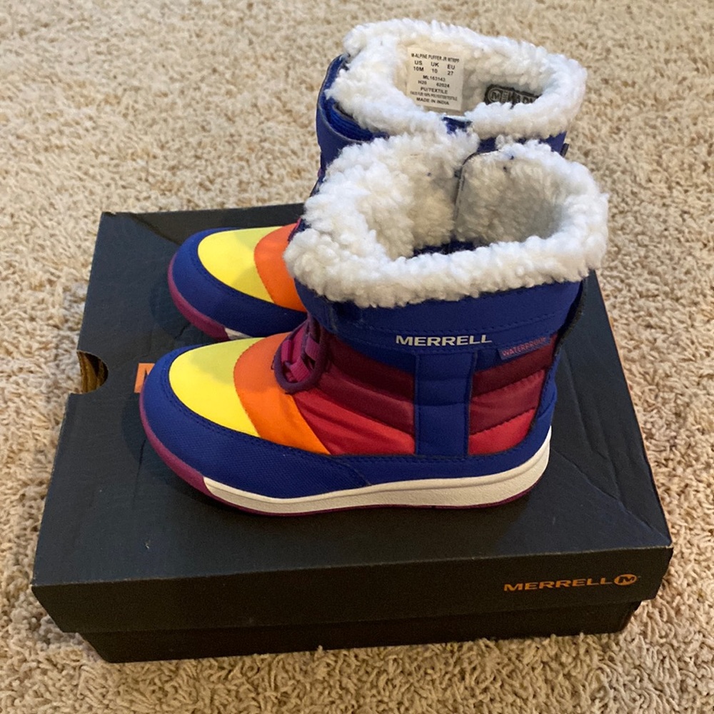 Merrell kids colorful snow boots toddler girl size 10